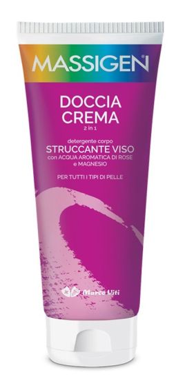 Massigen Doccia Crema 2 in 1 | Detergente Struccante per il Viso e Detergente Idratante per il Corpo.