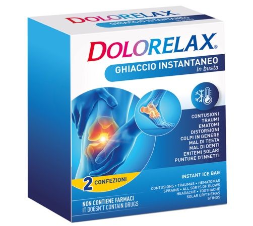 Dolorelax Ghiaccio Istantaneo Monouso 2 Buste | Ghiaccio monouso pronto all'uso.