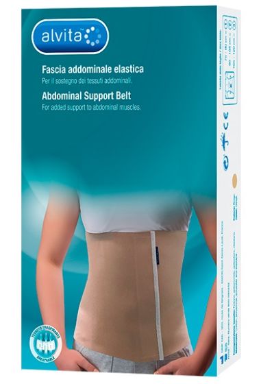 Alvita Fascia Addominale Elastica Misura 3 | Sostegno moderato dei tessuti addominali, regolabile. Misura: 105-120 cm.