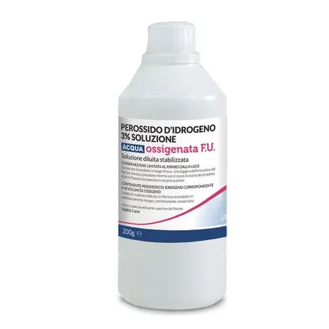 Acqua Ossigenata Perossido di Idrogeno 10 volumi 200 grammi.