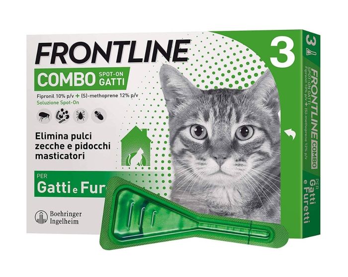 Frontline Combo Spot On Antiparassitario Gatti 3 Pipette | Antiparassitario per Gatti e Furetti.