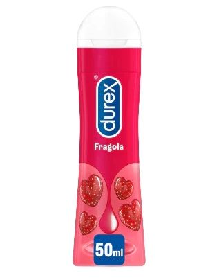 Durex Gel Lubrificante Gusto Fragola 50ml | Gel lubrificante a base acquosa compatibile con il profilattico.