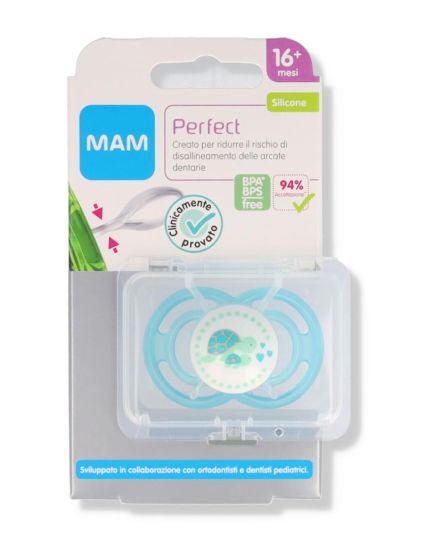 Mam Perfect Silicone 16+ mesi 1 Ciuccio Maschile| Ciuccio in Silicone adatto dai 16 mesi.