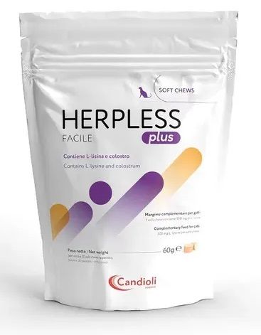 Herpless Plus Facile Bocconcini Gatti Candioli 30 Bocconcini | Integratore per le difese immunitarie dei gatti.