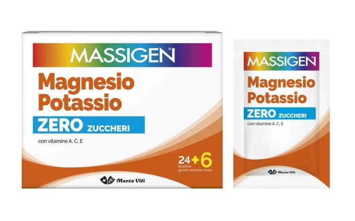 Massigen magnesio potassio senza zuccheri 24+6 bustine