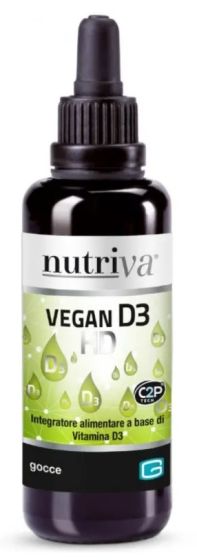 Nutriva Vegan D3 HD Gocce 30 ml – Integratore Vitamina D3. Rinforza le tue ossa e proteggi il tuo sistema immunitario.