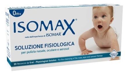Isomax Soluzione Fisiologica 20 Flaconcini | Flaconcini di soluzione fisiologica per lavaggi, pulizia naso e occhi, e aerosol.