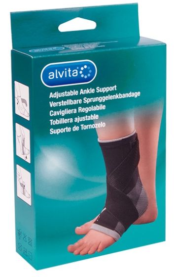 Alvita Cavigliera Regolabile Misura 1 20-22 cm | Cavigliera per supporto alle articolazioni.
