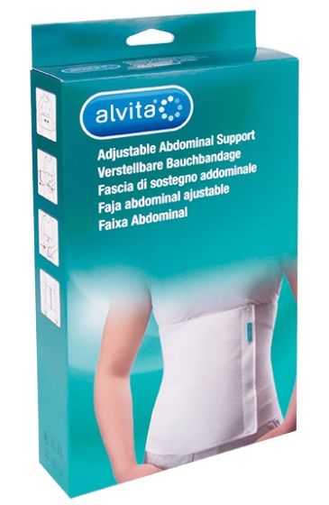 Alvita Fascia di Sostegno Addominale Misura 1 | Fascia addominale post interventi o post parto.