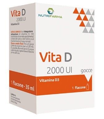 Vita D 2000 UI Aqua Viva Gocce per le Difese Immunitarie 35 ml.