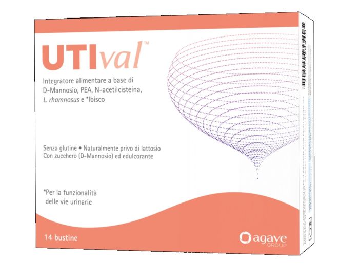 UTIval 14 Bustine | Integratore per Cistite con D-Mannosio, PEA, NAC e Probiotici.