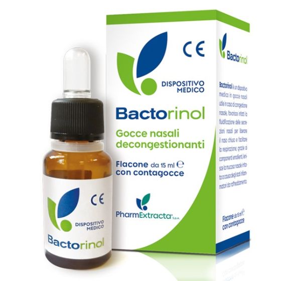 Bactorinol Gocce Nasali PharmExtracta 15ml | Decongestionanti Naturali per Naso Chiuso e Raffreddore.