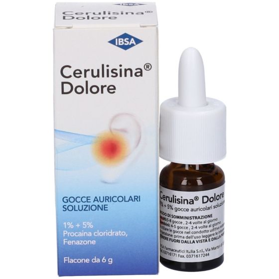 Cerulisina Dolore Gocce Auricolari per il Mal d'Orecchio.