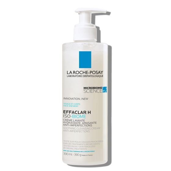 Effaclar H ISO Biome Crema Detergente 400ml | Detergente delicato e compensatore dei trattamenti disseccanti anti acne. Per viso e corpo.