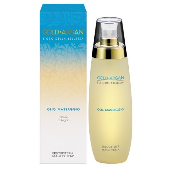 Erboristeria Magentina Gold Argan Olio Massaggio 200ml | Olio massaggio con Olio di Argan Puro.