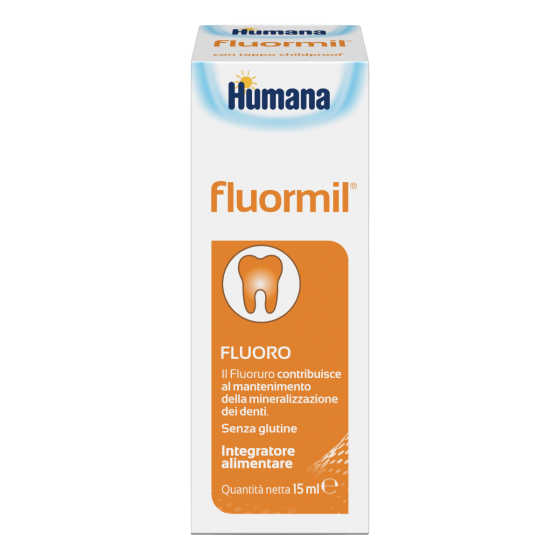 Fluormil humana gocce 15ml | integratore di fluoro per bambini.