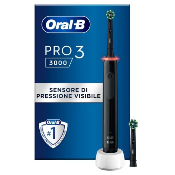 Oralb Pro3 Spazzolino Elettrico Ricaricabile con 2 Testine.