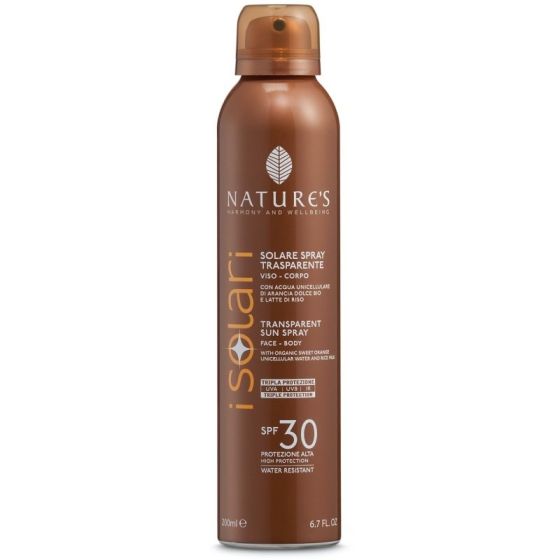 Solari nature's spray trasparente spf 30