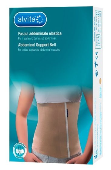 Alvita Fascia Addominale Elastica Misura 2 | Sostegno moderato dei tessuti addominali, regolabile. Misura: 90-105 cm.