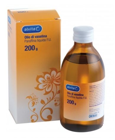 Alvita Olio di Vaselina 200 ml | Olio di Paraffina sia per uso esterno (cosmetico) che per uso interno (lassativo).