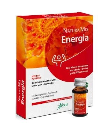 Natura Mix Advanced Energia Aboca 10 Flaconcini | Integratore per Stanchezza e Affaticamento.