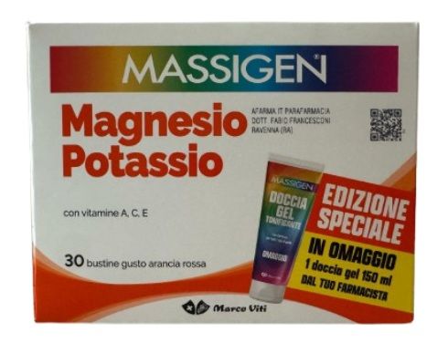 Massigen Magnesio e Potassio 30 Bustine Promo 2025 | Integratore di Sali Minerali utili per chi fa attività sportiva o in caso di stanchezza fisica.