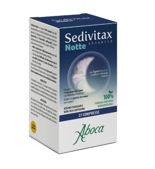Sedivitax Notte Advanced 27 Compresse | Integratore per Rilassamento Mentale e Buon Sonno.