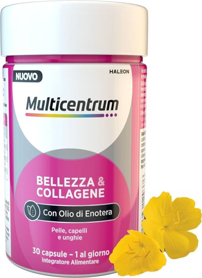 Multicentrum Bellezza e Collagene Integratore 30 Capsule.