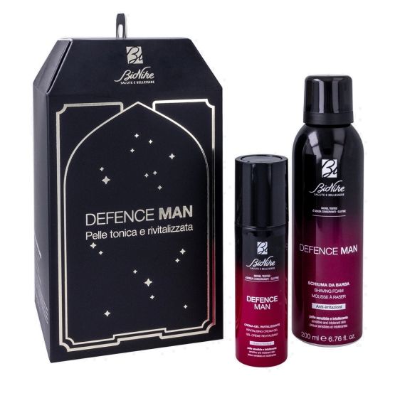 Bionike Defence Man Kit Natale 2024 | Idea Regalo Uomo con Crema Idratante e Schiuma da Barba.