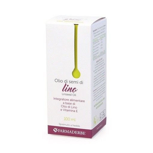Olio alimentare di semi di lino farmaderbe 100ml