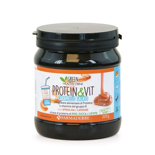 Protein & Vit Integratore di Proteine Vegetali Gusto Caramello Salato 320 grammi.