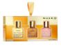 Nuxe Cofanetto Mini Oli Prodigiosi 2024 | Mini cofanetto con minitaglie dell'olio Nuxe Classico, Oro e Oro Florale.