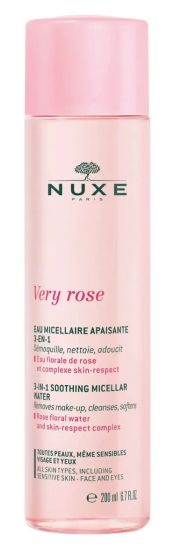 Nuxe Very Rose Acqua Micellare 200 ml | Detergente Viso per Pelli Sensibili all'Acqua di Rose.