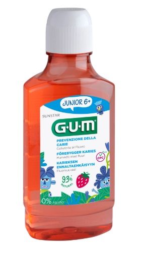 Sunstar Gum Junior Colluttorio Bambini 6+ 300ml |Collutorio per l'Igiene orale dei bambini a partire dai 6 anni di età. Gusto Fragola.