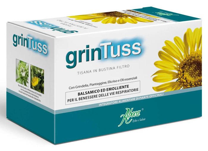 Aboca Grintuss Tisana Balsamica 20 Bustine Filtro | Tisana Balsamica per Tosse e Raffreddore.