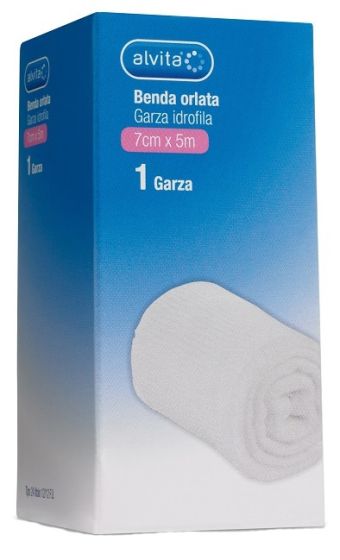 Alvita Benda di Garza Orlata 7cmx5m | Garza in Rotolo.
