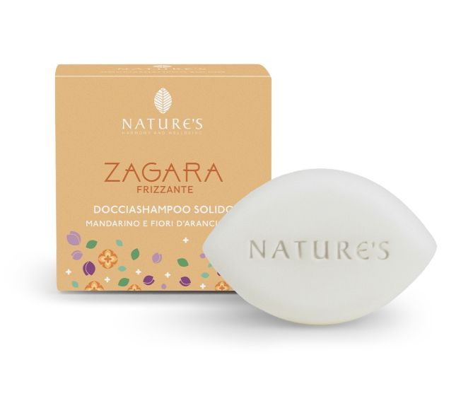Nature's Zagara Frizzante Docciashampoo Solido 60g| Detersione Ecosostenibile Corpo e Capelli.
