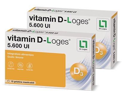 Vitamin D-Loges Biofarmex 30 Gel Tabs | Vitamina D 5600UI per le Ossa e il Sistema Immunitario.