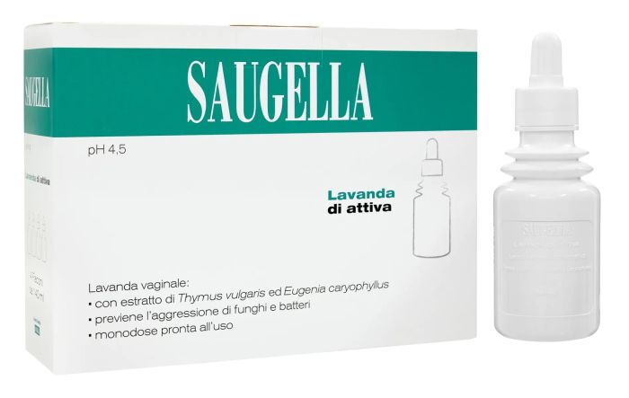 Saugella Lavanda Vaginale Attiva 4 Flaconi 140ml | Lavanda Vaginale Antibatterica.