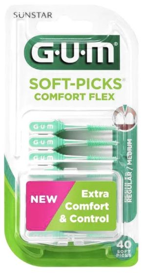 Gum Soft Picks Regular Scovolini Gomma Cool Mint 40 pezzi | Scovolini per Igiene Orale.