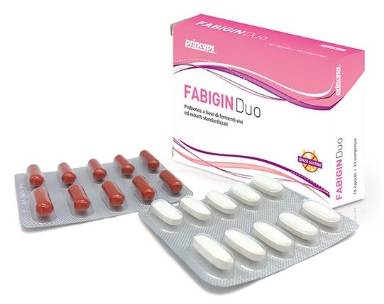 Fabigin Duo Princeps 10 Capsule + 10 Compresse | Integratore di probiotici per riequilibrare la flora batterica vaginale.