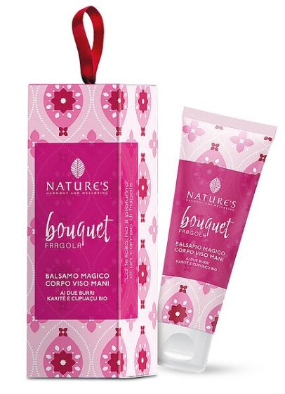 Nature's Bouquet di Fragola Balsamo Magico Viso Mani Corpo 75ml | Balsamo Multifunzione Nutriente per Viso, Mani e Corpo.