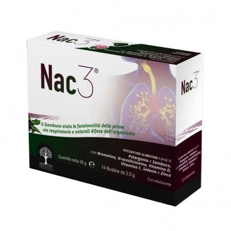 Nac 3 Integratore di N-Acetilcisteina e Sambuco 14 bustine.