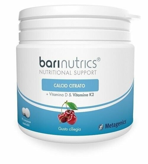 Barinutrics calcio k2 ciliegia metagenics 90 compresse masticabili