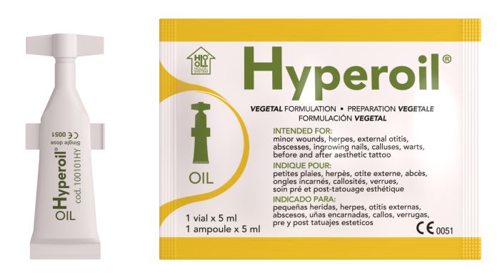 Hyperoil Olio Fiala Singola 5 ml | Medicazione Vegetale per Ferite, Ustioni e Lesioni.