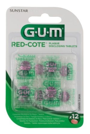 Gum Pastiglie Placca Rivelatrici Red Cote 12 Pezzi