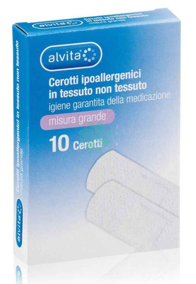 Alvita Cerotti Ipoallergenici TNT Grandi 10 Pezzi | Cerotti per medicare piccole ferite superficiali.