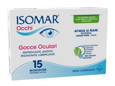 Isomar Occhi Monodose 15 Flaconcini da 0,5ml | Gocce oculari per occhi rossi e secchi.