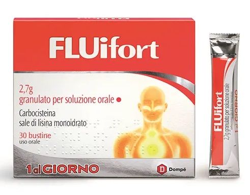 Fluifort Mucolitico ed Espettorante per Tosse Grassa 30 Bustine.