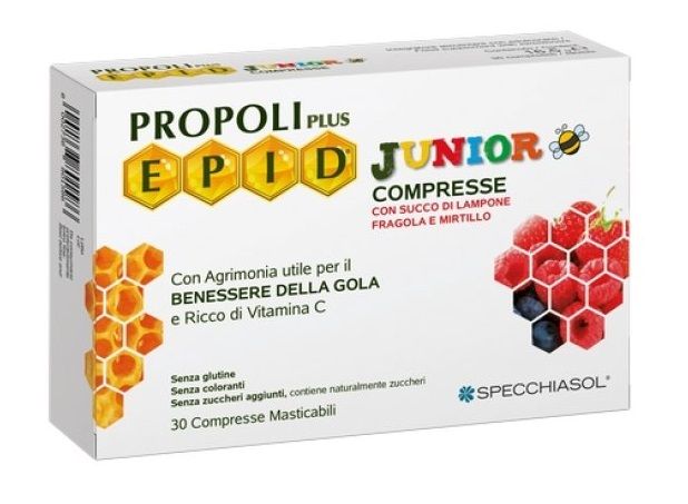 Propoli Epid Junior Caramelle Gola Bambini 30 Compresse | Pastiglie Naturali per il Mal di Gola dei Bambini.